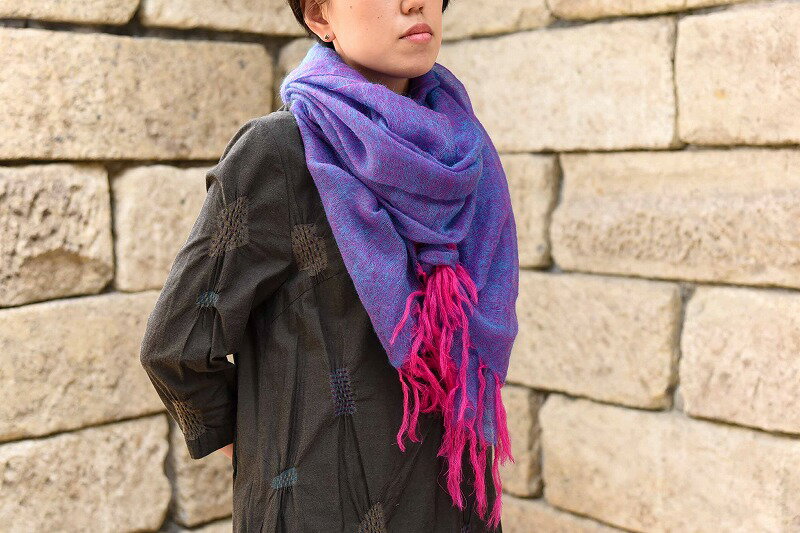 極細モヘヤ糸 フーガ大判ストール【レッド、イエロー、パープル、ブラック】／ 日本製 ファッション 小物 Sato-S2 佐藤繊維 made in Japan 季節 東北 山形 やまがた さがえ