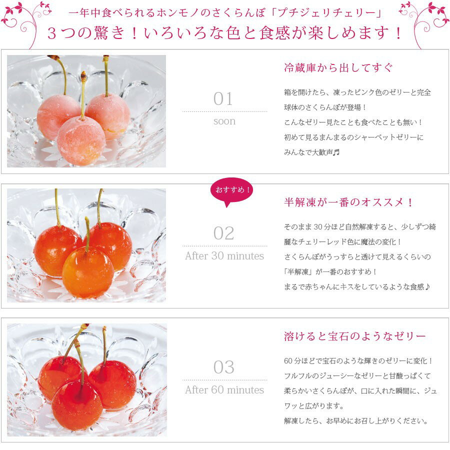 【ふるさと納税】選べる！プチジェリチェリー 8個入 1箱 〜 3箱 お取り寄せ ご当地 グルメ スイーツ デザート フルーツ アイス ゼリー さくらんぼ 洋菓子 果物 ご褒美 おやつ プレゼント ギフト 贈答 冷凍 petit jelly cherry 高レビュー サムネイル3