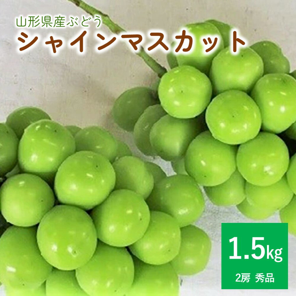 ぶどう シャインマスカット 2房 合計1.5kg以上 秀品 以上 果物 フルーツ お取り寄せ 産地直送 送料無料 山形県 上山市 0025-2507