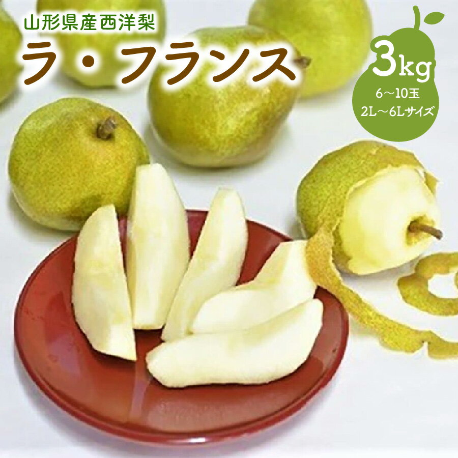 西洋梨（ラ・フランス） 3kg 6L～2L ご家庭用 フルーツ 果物 くだもの ラフランス 洋なし 東北 山形県 上山市 0052-2505