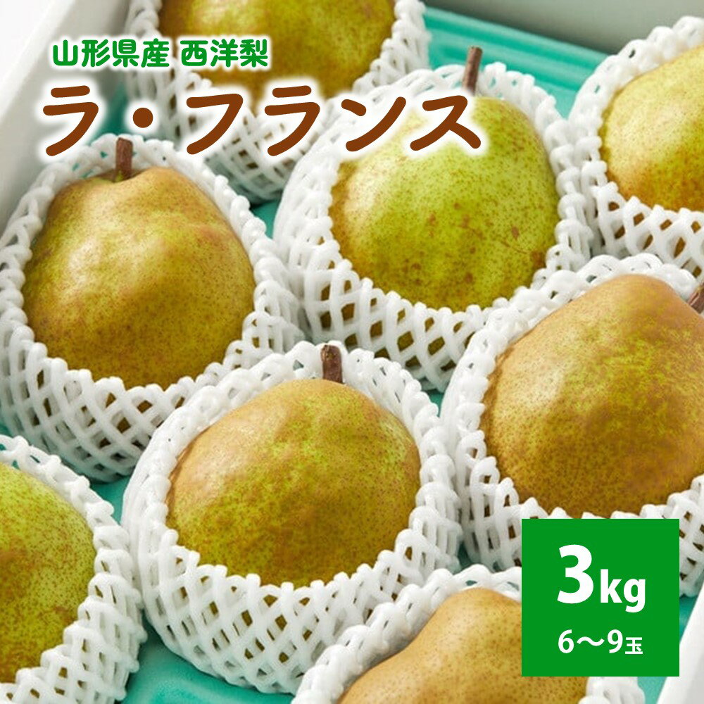 西洋梨（ ラ・フランス ） 3kg 秀品 フルーツ 果物 ラフランス 洋なし 洋ナシ 洋梨 産地直送 お取り寄せ 送料無料 東北 山形 上山市 0052-2507