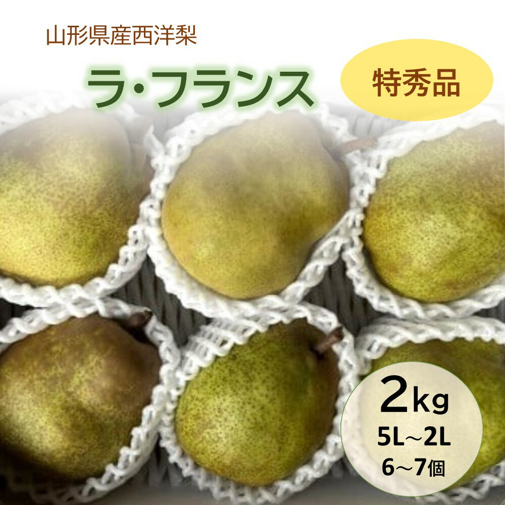 西洋梨 ( ラ・フランス ) 2kg 6～7個 5L～2L 特秀品 果物 フルーツ 洋梨 なし 山形県 上山市 0065-2507