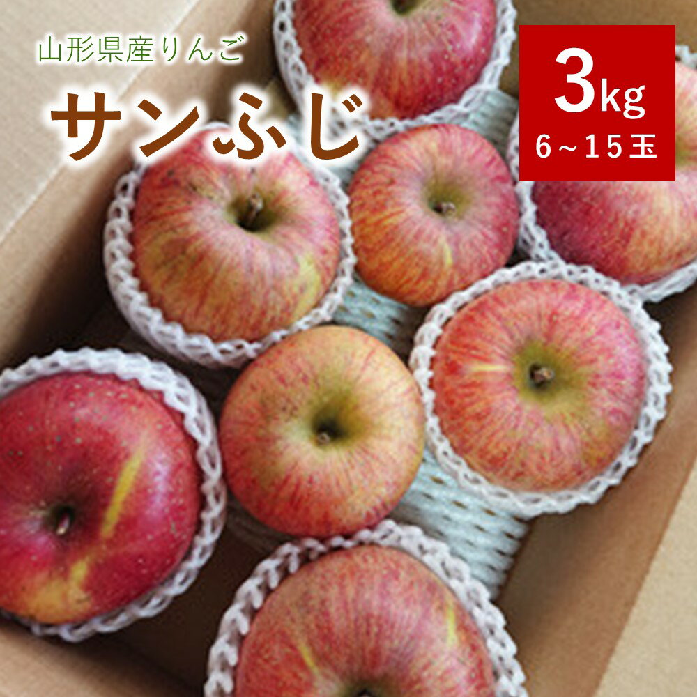 【2026年1月から発送】りんご ( 葉とらず サンふじ ) 3kg ご家庭用 6～15玉 果物 フルーツ 産地直送 山形 お取り寄せ 送料無料 山形県 上山市 0075-2514
