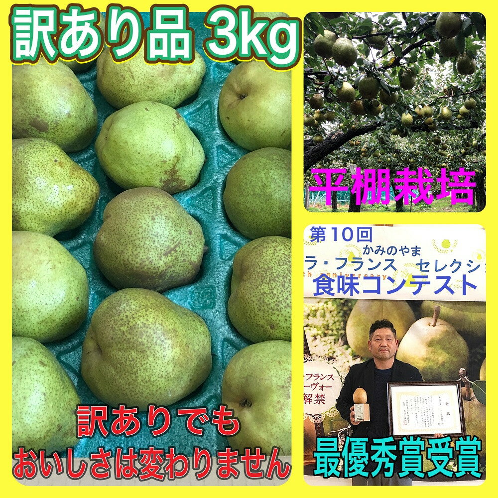 【ふるさと納税】西洋梨 (ラ・フランス) 3kg ご家庭用 フルーツ 果物 お取り寄せ 送料無料 山形県 上山市 0102-2503 サムネイル2