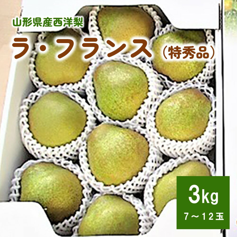 西洋梨 （ラ・フランス） 3kg 特秀品 贈答用 化粧箱入り 果物 フルーツ 産地直送 山形 お取り寄せ 送料無料 山形県 上山市 0110-2506