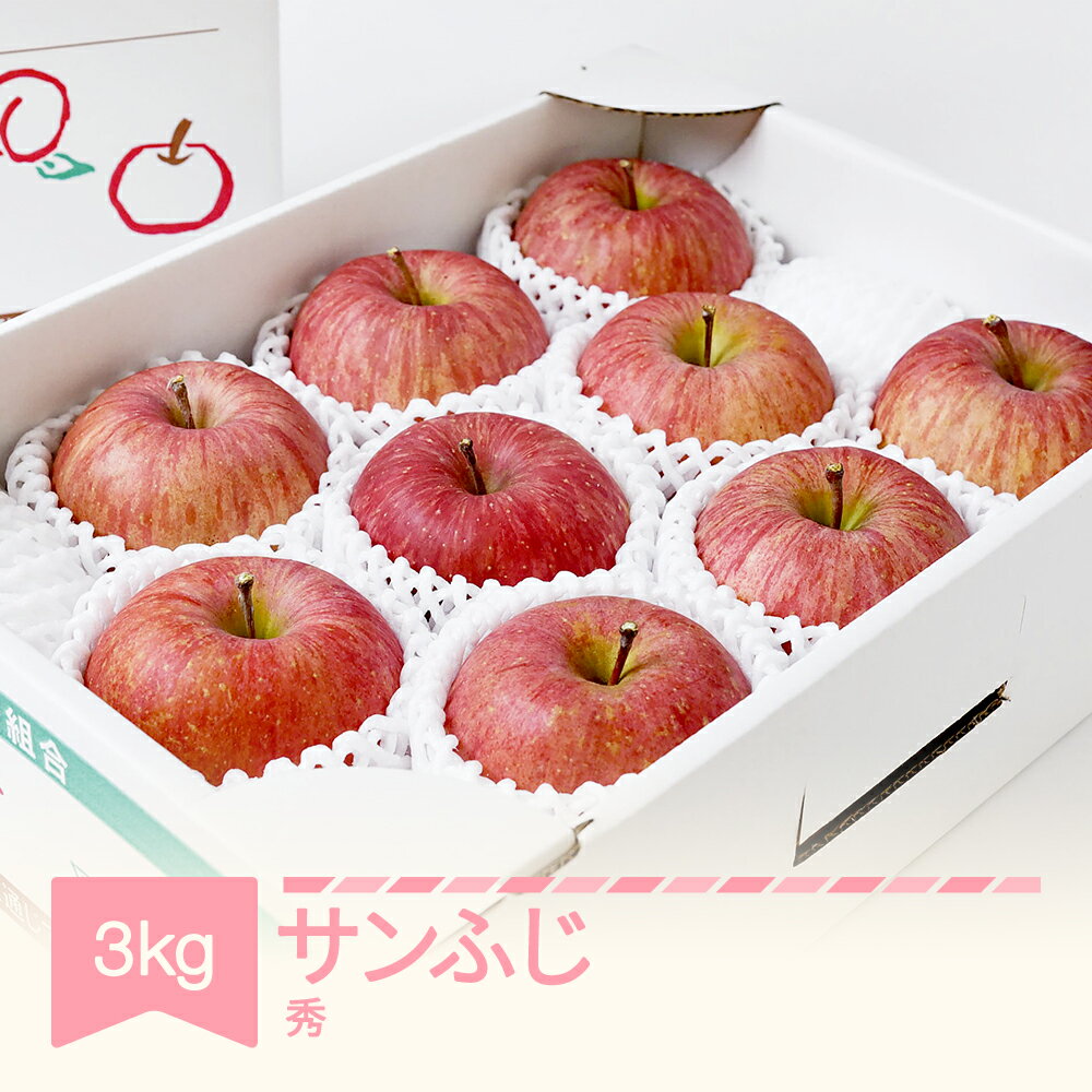 【先行予約】 りんご サンふじ 約3kg 秀品 リンゴ 令和7年産 2025年産 果物 フルーツ 山形県産 送料無料 mm-risfs3※沖縄・離島への配送不可