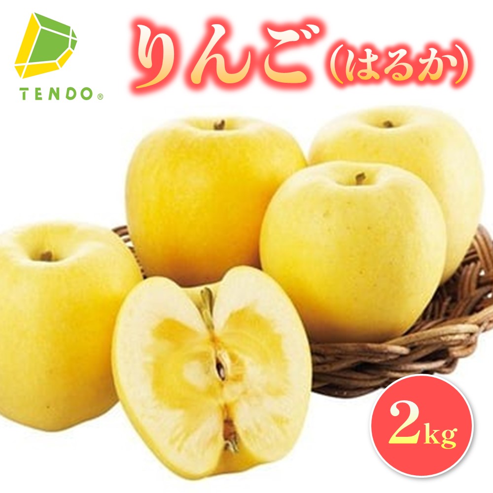 りんご ( はるか ) 2kg 秀 5〜9玉 山形県産 黄色 リンゴ 林檎 果物 くだもの フルーツ お取り寄せ グルメ のし 贈答 ギフト プレゼント 産地直送 送料無料 先行予約 【 山形県 天童市 】
