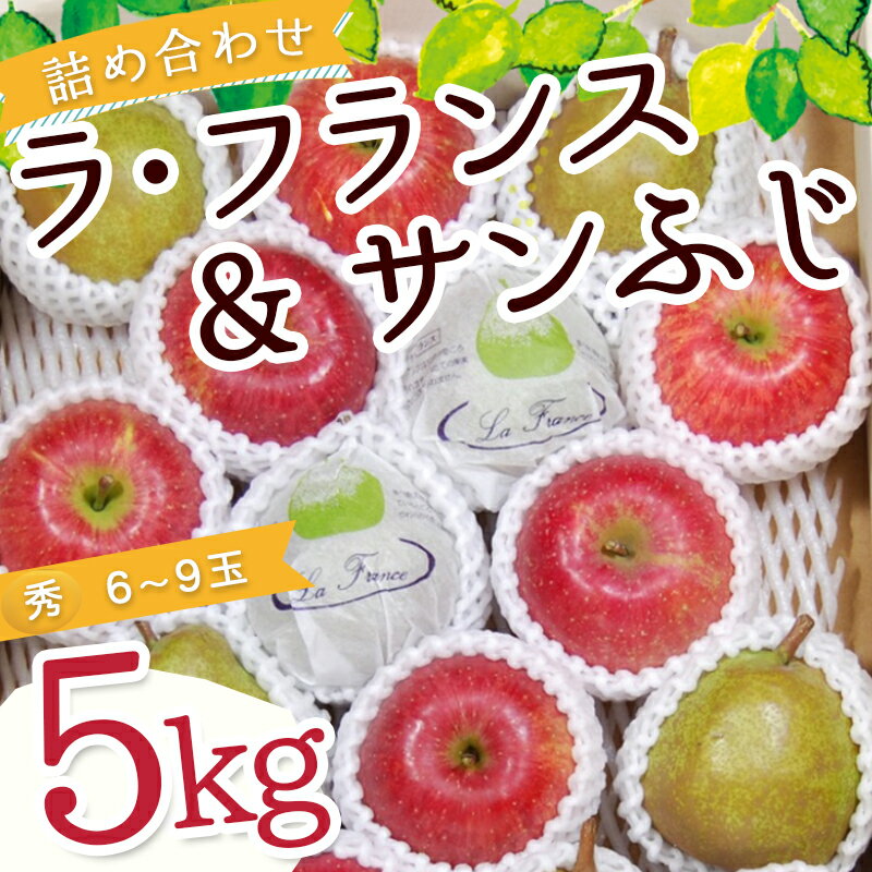 【ふるさと納税】【数量限定】ラ・フランス & サンふじ 詰合せ 5kg 令和8年産 先行予約 2026年 ふじ りんご ラフランス 洋梨 西洋梨 果物 フルーツ 秀 各 6玉 〜 9玉 ご家庭用 のし 贈答 ギフト プレゼント お取り寄せ 旬 秋 冬 送料無料 【 山形県 天童市 】 - 画像2