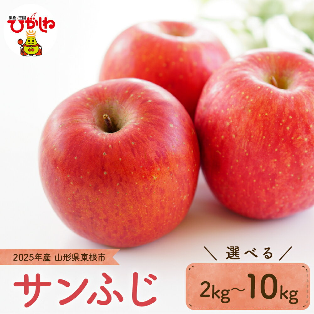 りんご「サンふじ」 2025年産 選べる内容量 2kg 3kg 5kg 10kg / リンゴ 林檎 アップル フルーツ 果物 くだもの 秋 旬 お試し お取り寄せ 産地直送 ご当地 特産 グルメ 送料無料 東北 山形県 東根市