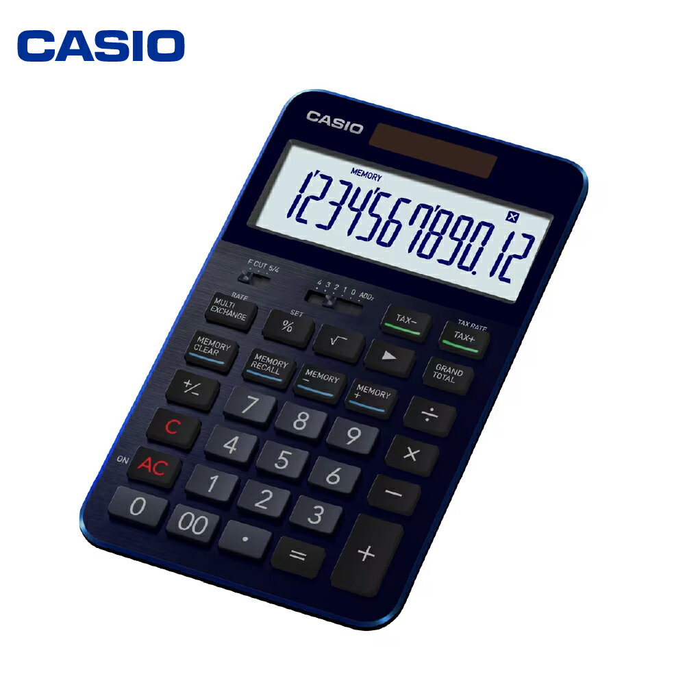 カシオ 電卓 S100X-BU ネイビー ブルー CASIO 計算機 事務用品 卓上電卓 オフィス用品 スタイリッシュ おしゃれ かっこいい 山形県 東根市