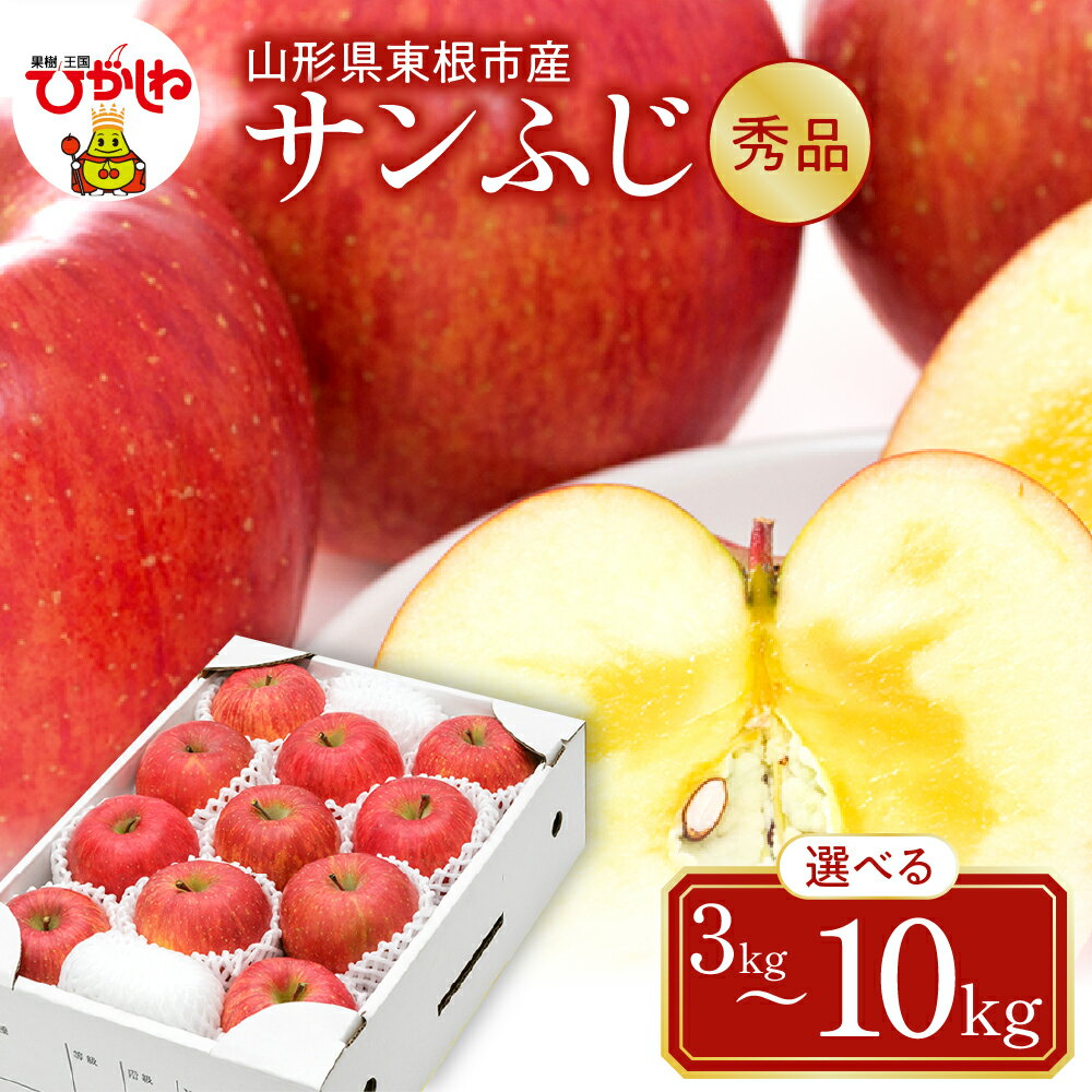 【 令和7年産 先行予約 】 りんご サンふじ ( 選べる : 3kg / 5kg / 10kg ) / リンゴ 林檎 さんふじ サンフジ ふじ フジ フルーツ くだもの 果物 箱入り 化粧箱 化粧箱入り 農家直送 産地直送 お取り寄せグルメ ご当地 特産 直送 山形県 東根市