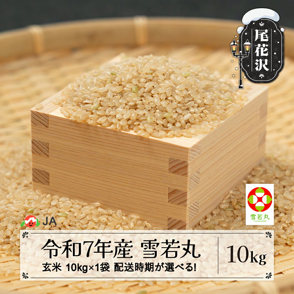 令和7年産 玄米 雪若丸 10kg 10kg×1 選べる配送時期 11月上旬~8月下旬発送 2025年産 米 お米 国産 山形県 尾花沢市 送料無料 ja-ywgxa10※着日指定不可※沖縄・離島への配送不可