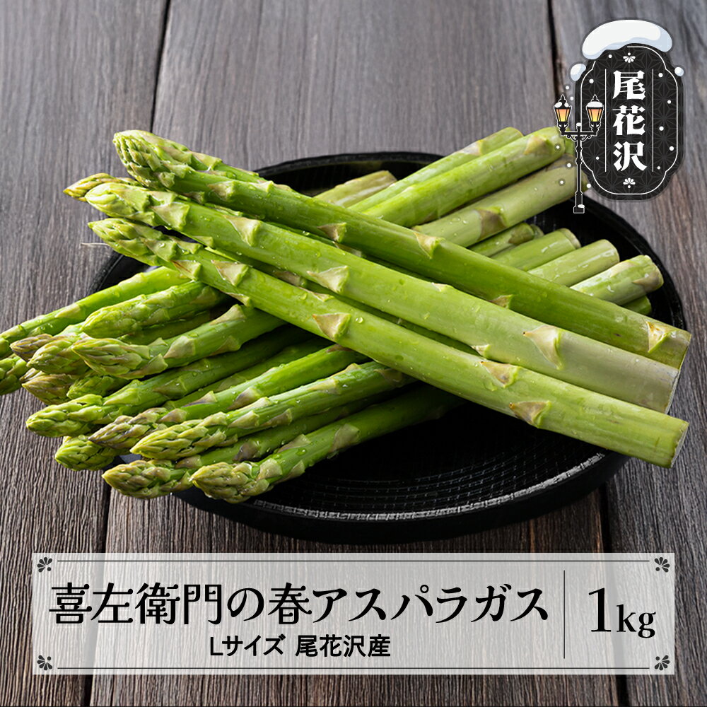 喜左衛門 アスパラガス Lサイズ 1kg 5月上旬~発送 山形県 尾花沢産 アスパラ グリーンアスパラガス 野菜 令和8年産 2026年産 送料無料 産地直送 取り寄せ kz-vga1x1※離島への配送不可
