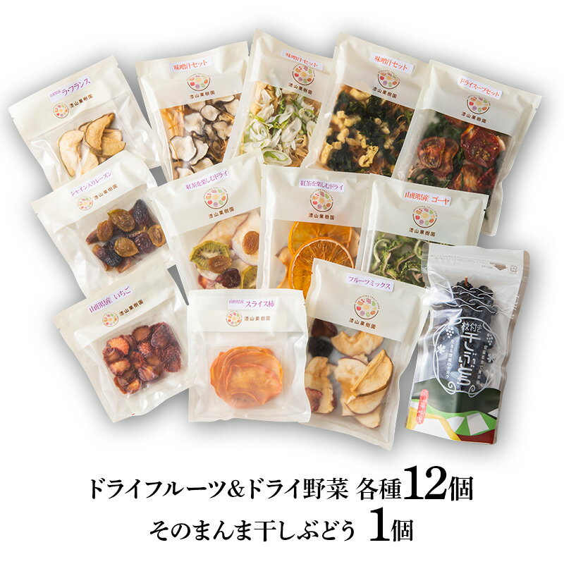 【ふるさと納税】 果樹園生まれの 無添加常温乾燥ドライフルーツ・野菜詰合せ 『漆山果樹園』 国産 ドライフルーツ ドライ野菜 食べ比べ セット 詰合せ 無添加 果物 フルーツ 野菜 干しぶどう 贈り物 贈答 ギフト プレゼント 山形県 南陽市 [226] サムネイル2