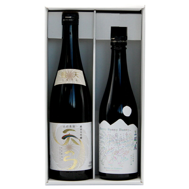 【ふるさと納税】 東の麓 純米大吟醸 干支セット 「純米大吟醸 三羽の兎 500ml×1本 ＆ 純米大吟醸 天弓 藍天 720ml×1本」 『東の麓酒造』 日本酒 2本セット 飲み比べ 山形県 南陽市 [1720] サムネイル2