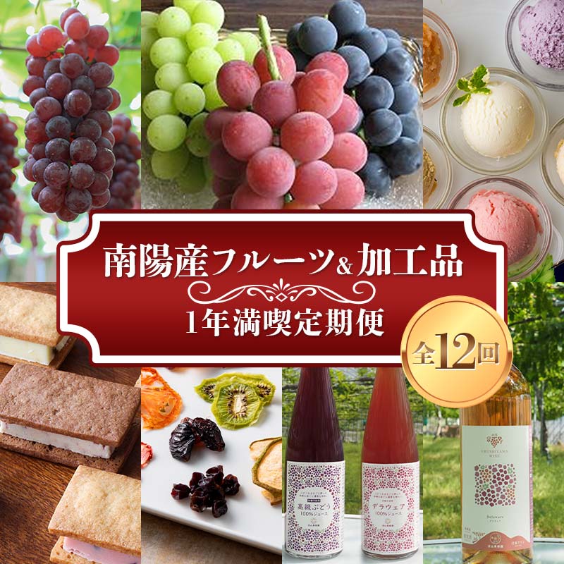 《定期便12回》 南陽産フルーツ＆加工品 1年満喫定期便 『漆山果樹園』 山形県 南陽市 [1180-2]
