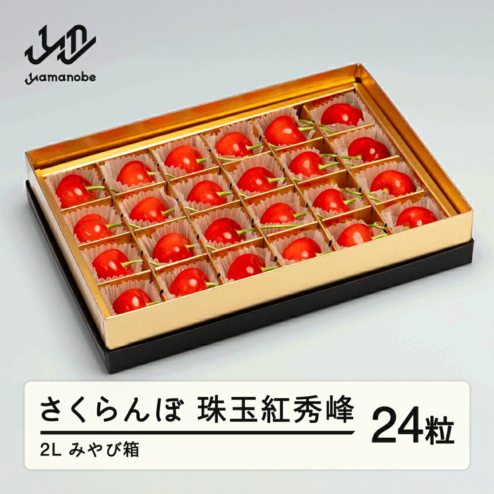 《先行予約》 2026年 山形県産 珠玉紅秀峰 みやび箱24粒 やまのべ多田耕太郎のさくらんぼ サクランボ 送料無料 F20A-040