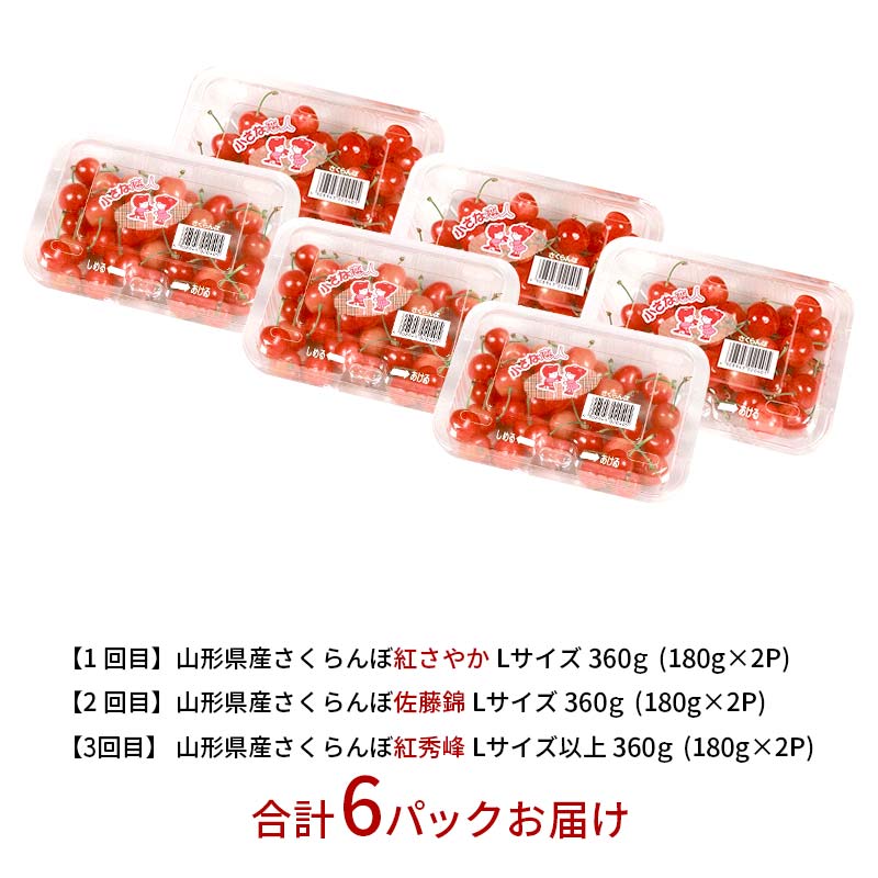 【ふるさと納税】 先行予約 2026年度発送【山形県さくらんぼ定期便3回】山形県産さくらんぼ3品種（紅さやか・佐藤錦・紅秀峰） F4A-0386 サムネイル3