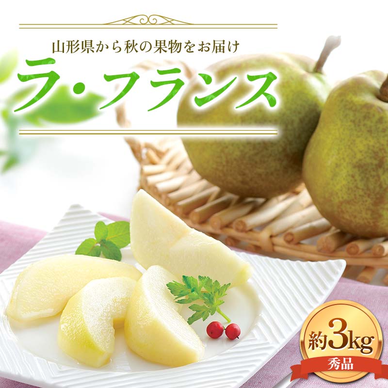 ≪2025年先行予約≫贈答用 山形県産 西洋梨 ラ・フランス 約3kg (9～10玉) 秀品 2025年11月上旬から順次発送 洋梨 洋なし ラフランス 秋果実 果物 くだもの フルーツ 贈り物 ギフト 産地直送 山形県 西川町 月山 FYN6-056