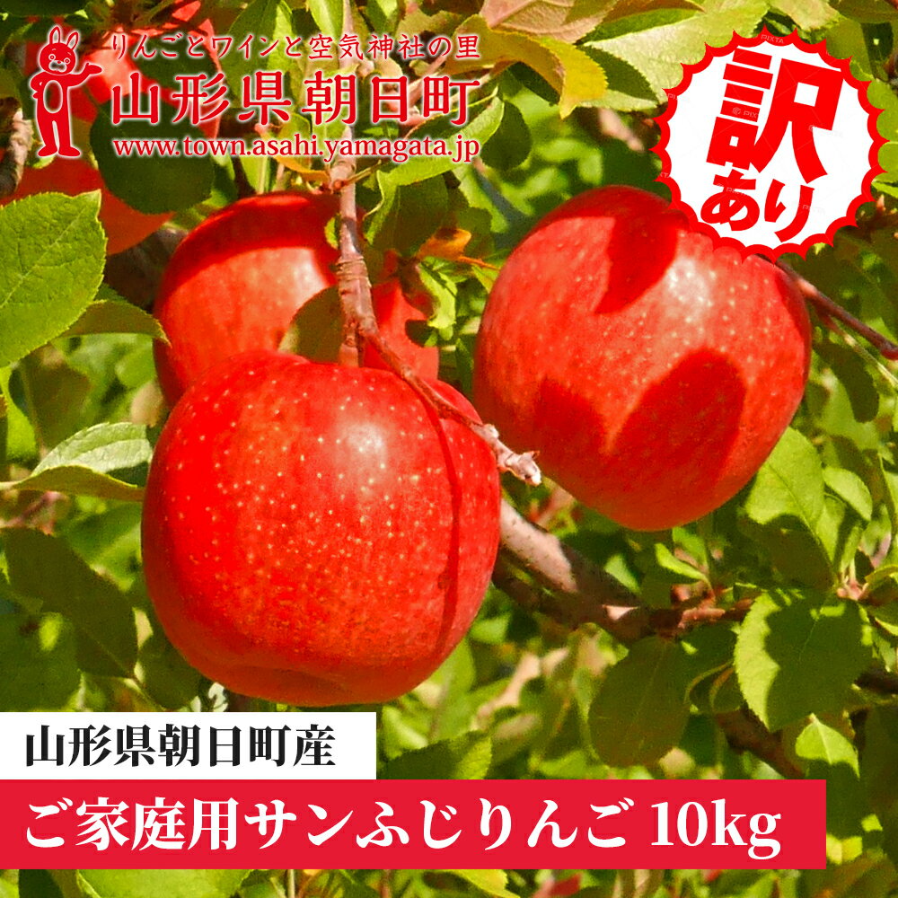 りんご 山形県 朝日町産 ご家庭用 訳あり「サンふじ」10kg (36～46玉)　山形県産 特産 果物 フルーツ リンゴ 林檎 秋 冬 送料無料