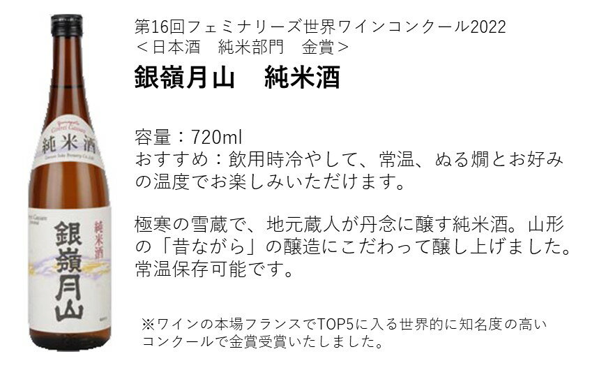 【ふるさと納税】銀嶺月山　純米 吟醸酒　飲み比べ 月山酒造 豊龍蔵 山形県 720ml 2本 日本酒 地酒 酒 セット 送料無料 サムネイル2