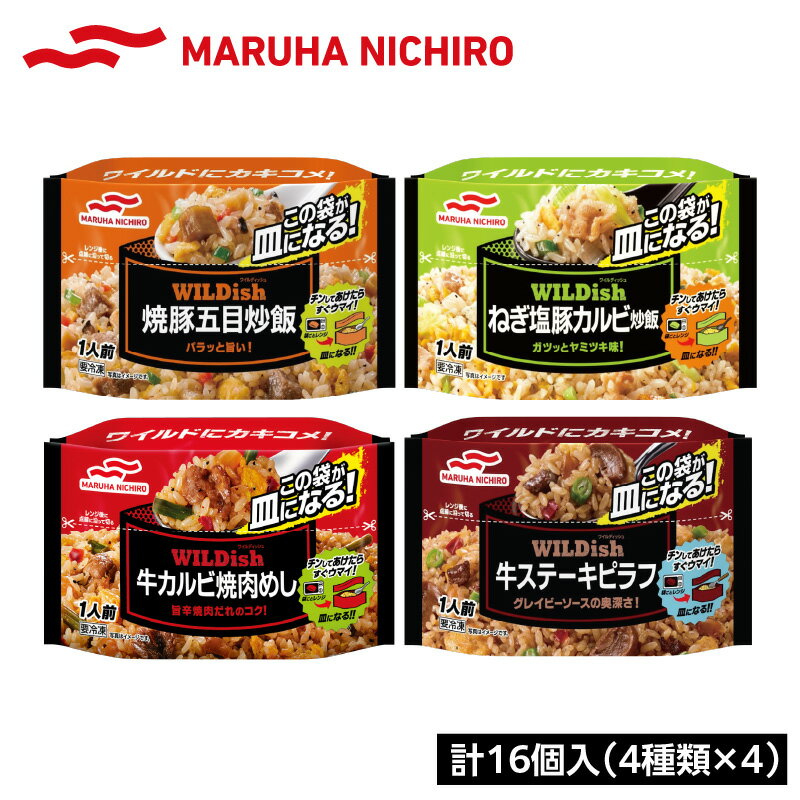 マルハニチロ 冷凍食品 WILDish 食べ比べセット（4種×4袋入） レトルト 冷凍 手軽 セット 詰め合わせ 便利 簡単調理 時短 食べ比べ