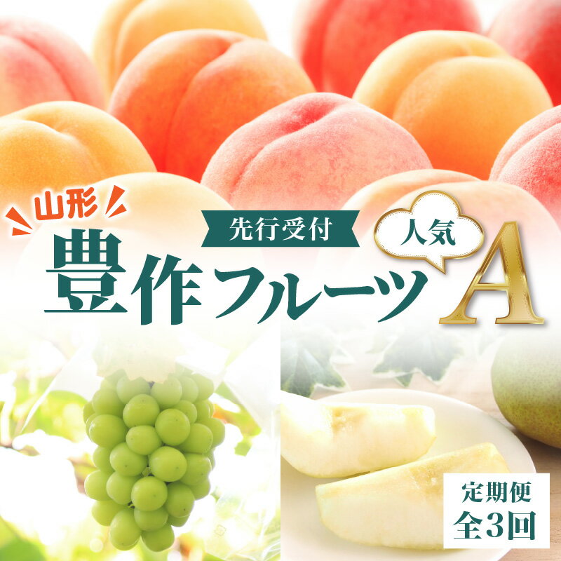 ≪先行受付≫【2026度年発送】 山形豊作フルーツ人気A【定期便全3回】 白桃 シャインマスカット ラ・フランス フルーツ 果物 産地直送 定期便
