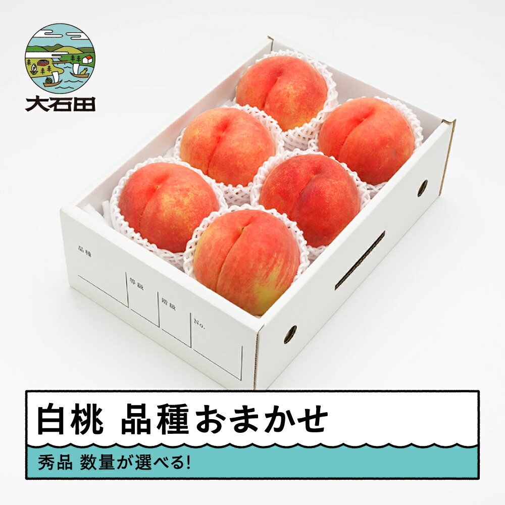 【先行予約】 もも 白桃 秀品 品種おまかせ 化粧箱入り 数量選べる 2kg 3kg 5kg 2026年産 送料無料 フルーツ 果物 大石田 ns-mohtx※沖縄・離島への配送不可