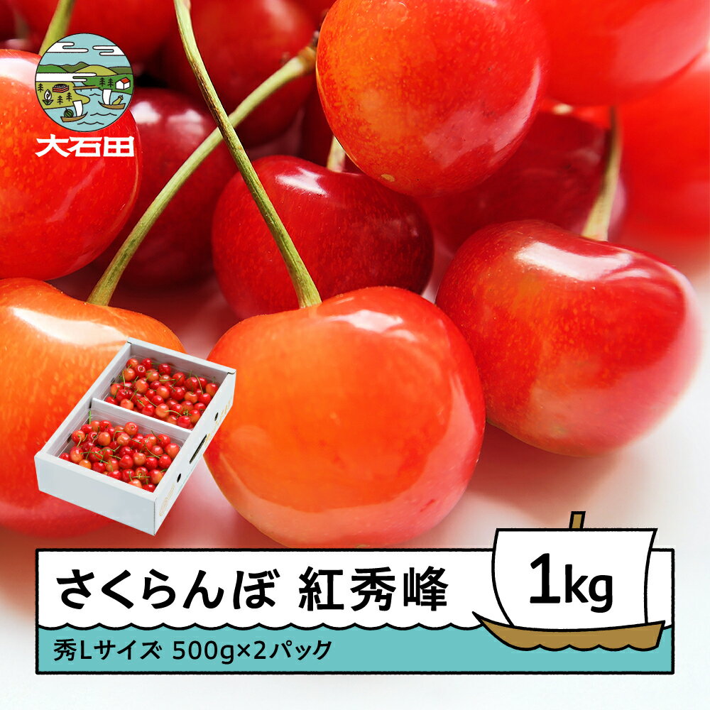 さくらんぼ 紅秀峰 6月中旬〜7月上旬発送 秀Lサイズ 1kg バラ詰め 化粧箱 (500gx2) 2026年産 山形県産 送料無料 サクランボ ns-bsslb1