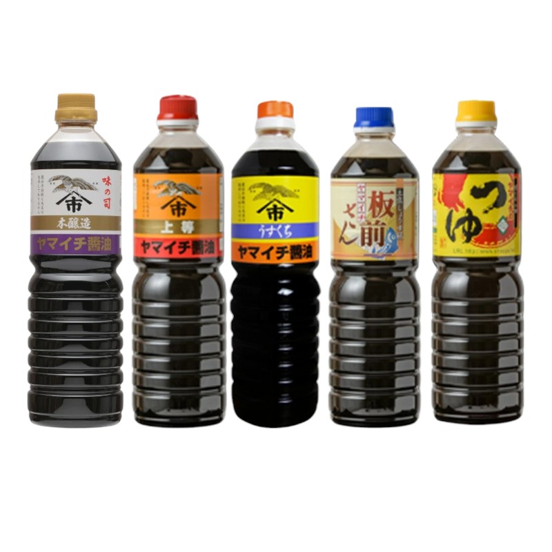 醤油 詰め合わせ セット 《ヤマイチ醤油》醤油・つゆバラエティセット 各1L 5本セット [tk06ayt180014 山形県 高畠町 小田部商店] しょうゆ 調味料 だしつゆ