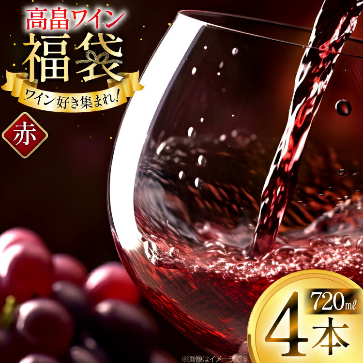 赤ワイン 詰め合わせ おまかせ福袋 高畠ワイン 720ml × 4本 [tk06ayt180001 山形県 高畠町 小田部商店] 酒 お酒 飲み比べ 酒 さけ アルコール 飲み比べ セット パーティー