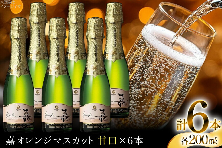 【ふるさと納税】 スパークリング ミニボトル 嘉 スパークリングワイン 甘口 200ml 6本セット [tk06ayt180067 山形県 高畠町 小田部商店] 白ワイン 炭酸 お酒 酒 サムネイル3
