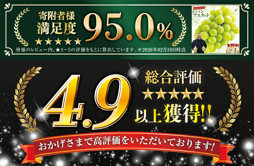 【ふるさと納税】 【期間限定発送】 シャインマスカット 【選べる内容量】 3〜4房 満杯詰め 約 2kg / 6〜8房 満杯詰め 約 4kg [本田農園 山形県 高畠町 tk06ays820006] ぶどう ブドウ 葡萄 マスカット 大粒 粒 つぶ ツブ 種なし 果物 くだもの フルーツ 2キロ 4キロ 箱入り - 画像3