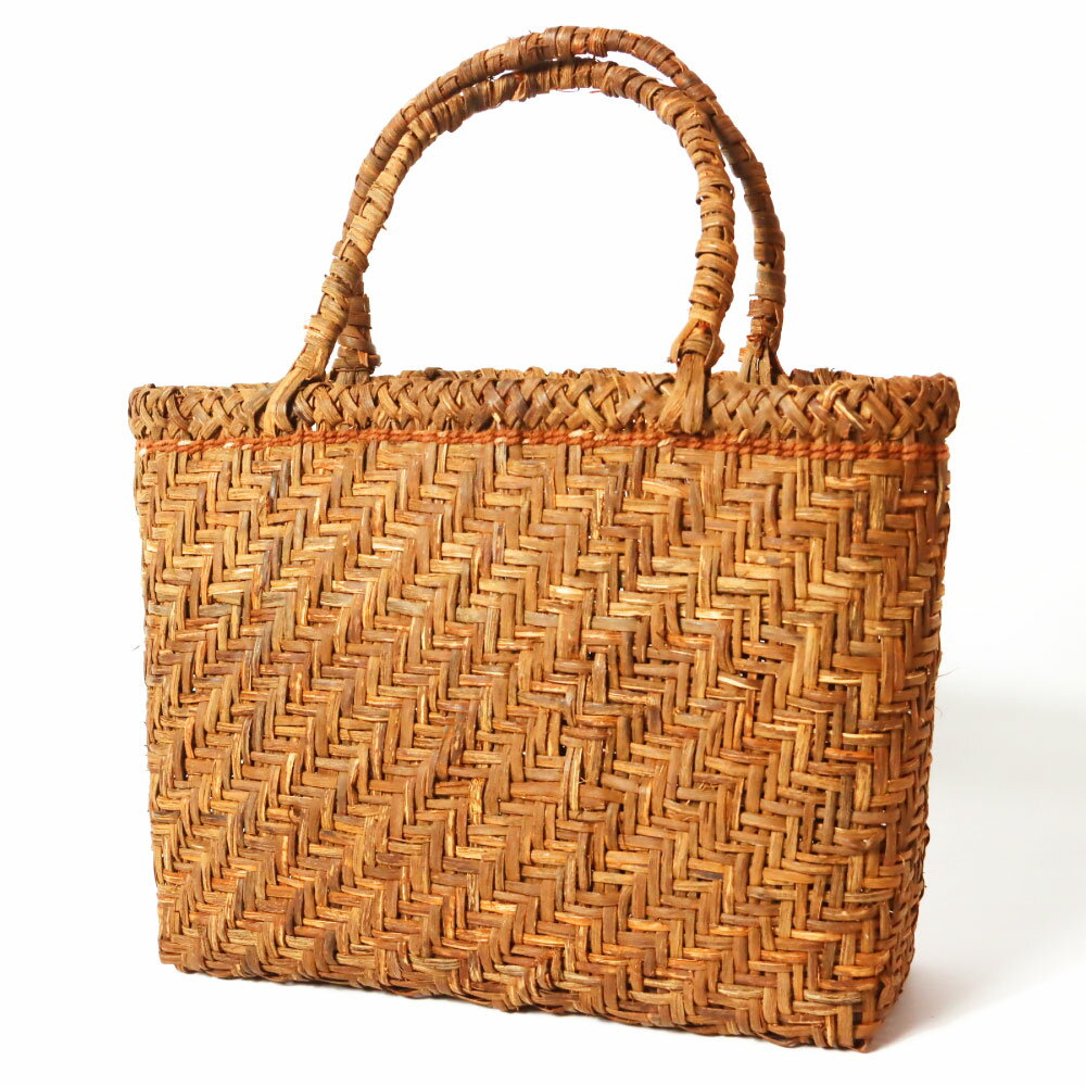 ＼レビューキャンペーン実施中／ 【現品発送】新野さんのつる細工　かごバッグ　山ぶどう　三本網代編み