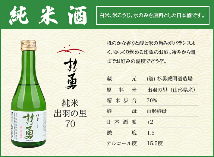 【ふるさと納税】遊佐の銘酒 特定名称酒 飲み比べ 300ml×5本セット 本醸造 純米 吟醸生 純米吟醸生 東北泉 杉勇 冷蔵便 ※離島発送不可 高橋酒造店 杉勇蕨岡酒造場 生酒 生詰め 山田錦 美山錦 出羽の里 山形県 遊佐町 庄内 日本酒 お酒 清酒 サムネイル3