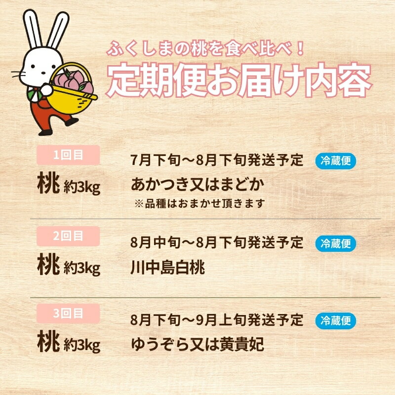 【ふるさと納税】No.2026【2026年発送 先行予約】福島のもも 約3kg 定期便3回 もも モモ あかつき 川中島白桃 果物 くだもの フルーツ 人気 返礼品 お取り寄せ 福島市 福島県産 4万円台 - 画像3