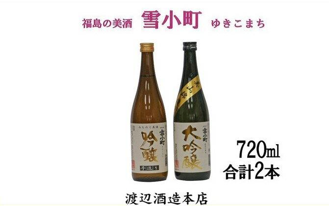 【ふるさと納税】【渡辺酒造】雪小町 大吟醸・吟醸セット(各720ml×1)計 2本詰 日本酒 お酒 サムネイル2