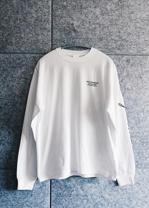 【ふるさと納税】いわき市発D2Cブランド「yourmood」　NEWSTANDARD　ロングスリーブTシャツ　WHITE サムネイル2