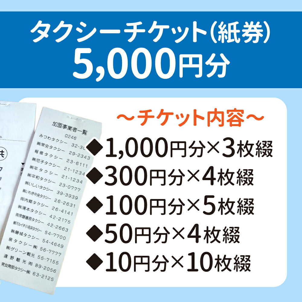 【ふるさと納税】ふるさといわきタクシーチケット5,000円分 〜いわきで暮らすご家族へ優しい贈り物〜 サムネイル2