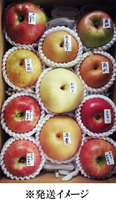 【ふるさと納税】北條農園 有機肥料 低農薬栽培の【梨とりんごの味比べ】約4.5kg 8~16玉 なし ナシ 梨 リンゴ りんご 福島県 白河市F21R-114 サムネイル2