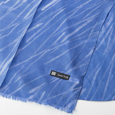 【ふるさと納税】HABUTAEストール(江戸小紋・鮫・雨柄)ブルー【1098787】 サムネイル3