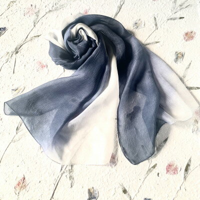 【ふるさと納税】川俣シルクストール楊柳　纏ふと、　藍【1597524】 サムネイル2