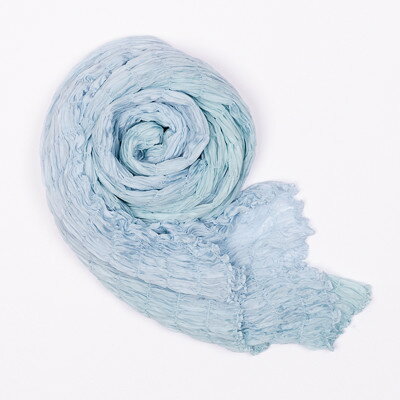 【ふるさと納税】川俣シルクストール　シャーリング(水色)　纏ふと、【1597527】 サムネイル2