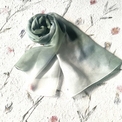 【ふるさと納税】川俣シルクストール楊柳　纏ふと、　槐とログウッド【1597531】 サムネイル2