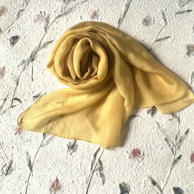 【ふるさと納税】川俣シルクストール楊柳　纏ふと、　黄檗【1597535】 サムネイル2