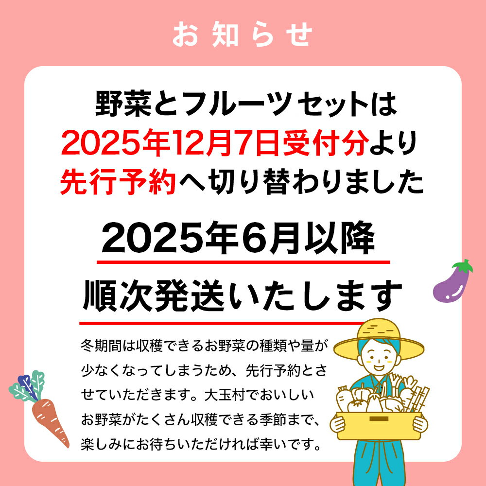 【ふるさと納税】野菜 と フルーツ セット ( 旬の野菜 10種類前後＋ 果物 1種類) 旬 野菜セット 採れたて 新鮮 お試し おまかせ 詰め合わせ 産地直送 SDGs 季節 さくらんぼ 桃 モモ 梨 りんご 6月以降 順次発送 送料無料 福島県大玉村 OT01-001 サムネイル2