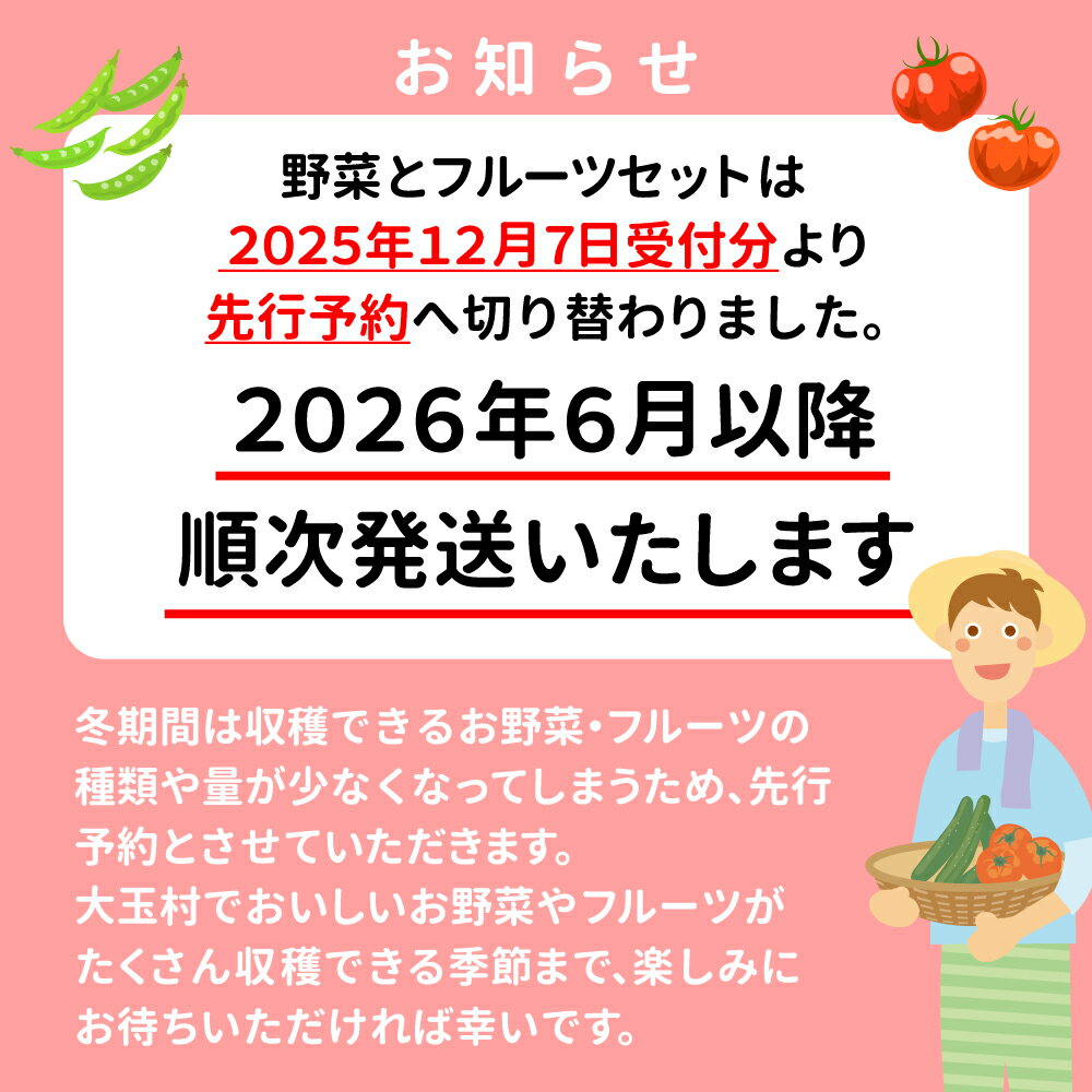 【ふるさと納税】先行予約 野菜 と フルーツ セット ( 旬の野菜 10種類前後＋ 果物 1種類) 旬 野菜セット 採れたて 新鮮 お試し おまかせ 詰め合わせ 産地直送 SDGs 季節 さくらんぼ 桃 モモ 梨 りんご 6月以降 順次発送 送料無料 福島県大玉村 OT01-001 - 画像2