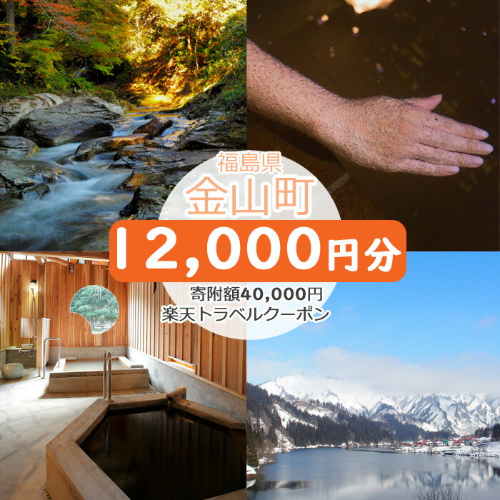 福島県金山町の対象施設で使える楽天トラベルクーポン12,000円分　寄附額40,000円　温泉　秘境　炭酸温泉　秘湯
