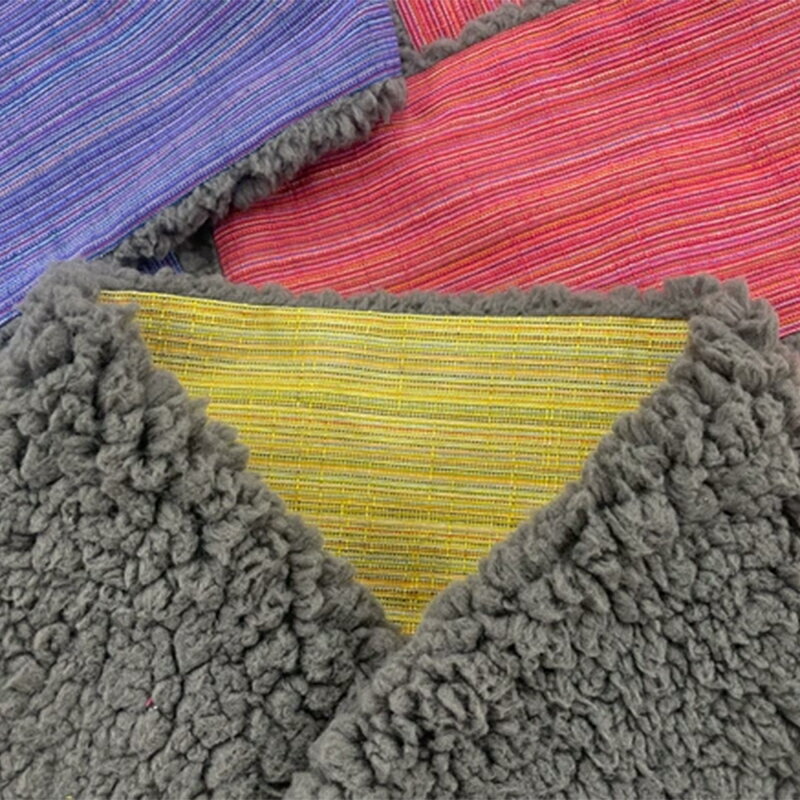 【ふるさと納税】 会津木綿ボアリバーシブルネックウォーマー 《選べる5カラー》赤 / 黄 / 紫 / ピンク /ベージュ ファッション小物 ファッションアイテム 服飾品 ファッション F6U-085 サムネイル3