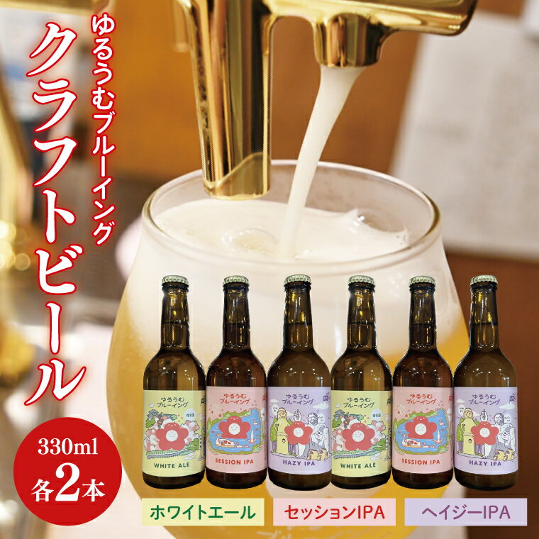【数量限定】ゆるうむブルーイング クラフトビール6本セット【セッションIPA・ホワイトエール・ヘイジーIPA】【ビール お酒 クラフトビール 飲み比べ セット コリアンダー オレンジピール フルーティー スパイシー ホップ 水戸市 茨城県】（JJ-2）